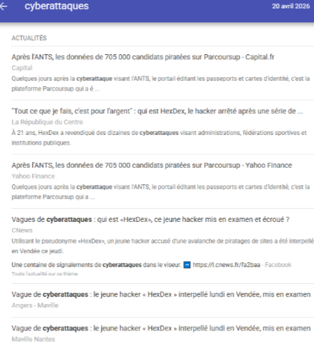Mail de récapitulatif Google Alertes